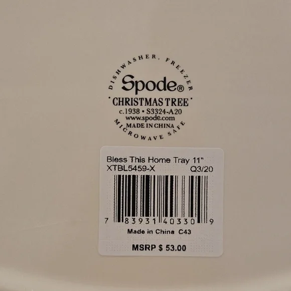 Spode Christmas Tree Bless This Home Tray - NWT - Picture 6 of 13